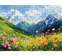 Jigsaw Puzzles for Adults 1000 Mountain Range Flower Puzzle High Definition Wooden Puzzle with Gifts Box Relaxing Home Activity Wall Decor Large Educational Puzzles Challenging Games for Adults s7h-54
