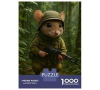 Jigsaw Puzzles for Adults 1000 Mouse Soldier in Jungle Jigsaw for Adults Relaxing Games Pattern Assembly Gifts for Friends And Family 38x26cm/1000pcs
