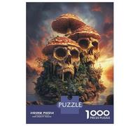 Jigsaw Puzzles for Adults 1000 Mushroom Skull Island Fantasy Art Print Jigsaw for Adults Relaxing Games Pattern Assembly Gifts for Friends And Family 70x50cm/1000pcs