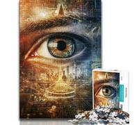 Jigsaw Puzzles for Adults 1000 Mysterious Eye Adult Puzzles,Toys Educational Games Stress Relieving Unique Birthday And Gifts 38x26cm