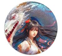Jigsaw Puzzles for Adults 1000 Mystical Dragon Girl Cardboard Jigsaw Puzzles for Birthdays, Christmas, Halloween, Thanksgiving, Easter (67.5x67.5cm)