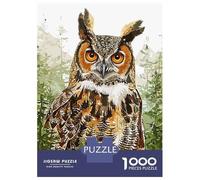 Jigsaw Puzzles for Adults 1000 Natural Owl Paint Adult Jigsaw Puzzle Toy Wall Decor Difficult Challenge Educational Challenge 38x26cm/1000pcs