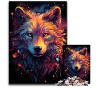Jigsaw Puzzles for Adults 1000 Nebula Wolf's Colorful Psychedelic PaperJigsaw Puzzles for Adults Adult Game Gift Family Interactive Game Brain Challenge Gift 1000 PCS(38x26cm)