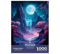 Jigsaw Puzzles for Adults 1000 Neon Full Moon Valley Jigsaws for Adults Family Games Staycation Kill Time Gifts for Friends And Family 70x50cm/1000pcs