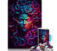 Jigsaw Puzzles for Adults 1000 Neon Medusa 1000 Piece Jigsaw,Learning Educational Toys Family Games Unique Birthday And Gifts 38x26cm