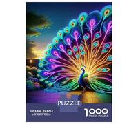 Jigsaw Puzzles for Adults 1000 Neon Peacock Garden Decor Jigsaw for Adults Relaxing Games Pattern Assembly Gifts for Friends And Family 52x38cm/1000pcs