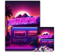 Jigsaw Puzzles for Adults 1000 Neon Retro Landscape Jigsaw Puzzles for Adults Perfect for Teenagers, Family Bonding, Brain Teaser & DIY Home Decor Gift 50x75CM/19.68x29.52inch