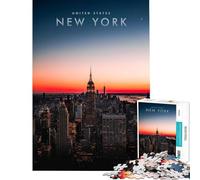 Jigsaw Puzzles for Adults 1000 New York United States Relaxing Games Brain Intelligence Challenge Addictive Toys Great Gifts Family Activities (Size 38x52cm)