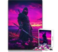 Jigsaw Puzzles for Adults 1000 Ninja at Sunset Ideal for Quiet Relaxing Moments Clean Uniform Cut Leisure Toy Size 38x52cm