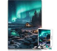 Jigsaw Puzzles for Adults 1000 Nordic Northern Lights Ideal for Quiet Relaxing Moments Clean Uniform Cut Leisure Toy Size 38x52cm