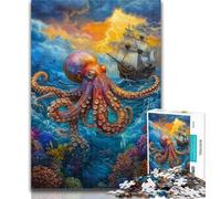 Jigsaw Puzzles for Adults 1000 Ocean Octopus Adult Jigsaw,for Educational Game Challenge Toy Birthday Present, Gifts, Wall Art 50x75cm
