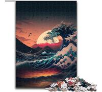 Jigsaw Puzzles for Adults 1000 Ocean Wave Japan Made of Wood, for Teenagers Age Group 14+, Home Decor 50x75cm DIY Art Decor
