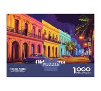 Jigsaw Puzzles for Adults 1000 Old Havana Cuba Street Scene Adult Jigsaw Puzzle Hands-on Game Precision Cutting Gifts for Friends And Family 52x38cm/1000pcs