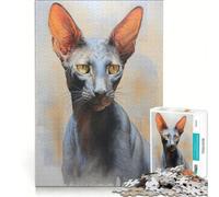 Jigsaw Puzzles for Adults 1000 Oriental Shorthair Sketch Brain Teaser Game Parent-child Interaction Enhance Love between Couples 38x52cm