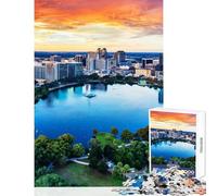 Jigsaw Puzzles for Adults 1000 Orlando Florida Landscape Family Game Precision Cutting Anti-Stress Toys with Fully Interlocking Randomly Shaped Pieces (26X38cm)