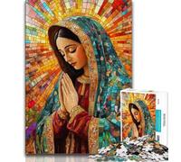 Jigsaw Puzzles for Adults 1000 Our Lady of Guadalupe Praying Adult Puzzles,Toys Educational Games Stress Relieving Unique Birthday And Gifts 38x26cm