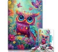 Jigsaw Puzzles for Adults 1000 Owl Flowers Puzzles for Adults,Stress Reliever Difficult Challenge Suitable for Desktop Decoration (size 38x26cm)