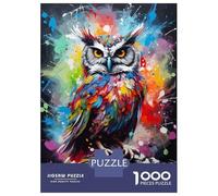 Jigsaw Puzzles for Adults 1000 Owl Painting Bird Poster Adult Jigsaw Puzzle Toy Wall Decor Difficult Challenge Educational Challenge 52x38cm/1000pcs