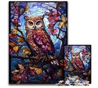 Jigsaw Puzzles for Adults 1000 Owl Stained Glass StyleChallenging Puzzles Erfect for Home Decor Birthdays Holidays And Gifts 1000 PCS(38x26cm)