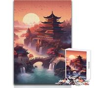 Jigsaw Puzzles for Adults 1000 Pagoda Japan Landscape Ideal for Quiet Relaxing Moments Clean Uniform Cut Leisure Toy Size 38x52cm