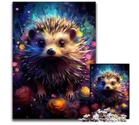 Jigsaw Puzzles for Adults 1000 Painting Colorful Hedgehog Wooden Jigsaw Puzzles for Adults Adult Game Gift Family Interactive Game Brain Challenge Gift 1000 PCS(75x50cm)