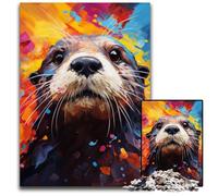 Jigsaw Puzzles for Adults 1000 Painting Colorful Sea Otter Jigsaw Puzzles for Adults Interactive Family Game Ideal Family Activity Game 1000 PCS(75x50cm)