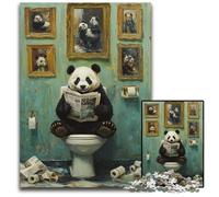Jigsaw Puzzles for Adults 1000 Panda Go Toilet Jigsaw Puzzles for Birthdays, Holidays, Best for Christmas 26X38CM/10.23x14.96inch