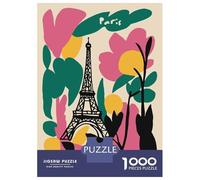 Jigsaw Puzzles for Adults 1000 Paris Eiffel Tower Floral Art Puzzle for Adults Relaxing Games But Fun And Humorous Challenging To Complete 70x50cm/1000pcs