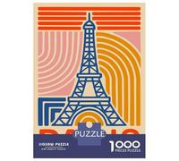 Jigsaw Puzzles for Adults 1000 Paris Eiffel Tower Retro Art Puzzle for Adults Relaxing Games But Fun And Humorous Challenging To Complete 38x26cm/1000pcs