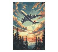 Jigsaw Puzzles for Adults 1000 PCS A380 Plane Flying Sky Tree Jigsaw Puzzle Toy Wall Decor Analysis And Logic Challenging To Complete 1000 PCS