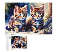 Jigsaw Puzzles for Adults 1000 PCS Adorable Kitten Duo Puzzle for Adults Relax Games Difficult Hard Gifts for Friends And Family 1000 PCS