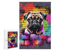 Jigsaw Puzzles for Adults 1000 PCS Aesthetic Pug Dog Graffiti Adult Jigsaw Puzzle Relax Games Wall Decoration Gifts for Friends And Family 1000 PCS