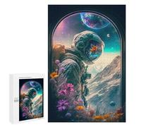 Jigsaw Puzzles for Adults 1000 PCS ASTRONAUT FLOWERS 2 Adult Puzzles Brain Teaser Game Presents for Women Gifts for Friends And Family 1000 PCS