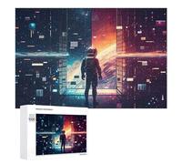 Jigsaw Puzzles for Adults 1000 PCS Astronaut Gazing at Space Jigsaws for Adults Fun Games Perfect Decoration Challenging To Complete 1000 PCS