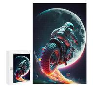 Jigsaw Puzzles for Adults 1000 PCS Astronaut Motorcycle Moon Puzzle for Adults Relax Games Difficult Hard Gifts for Friends And Family 1000 PCS