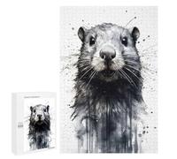 Jigsaw Puzzles for Adults 1000 PCS Beaver Beauty Black Ink Adult Puzzles Brain Teaser Game Presents for Women Gifts for Friends And Family 1000 PCS