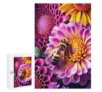 Jigsaw Puzzles for Adults 1000 PCS Bee on Vibrant Flower Jigsaw Puzzle Family Game But Fun And Humorous Birthday Present, Gifts, 1000 PCS