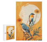 Jigsaw Puzzles for Adults 1000 PCS Birds on Branch with Sun Adult Jigsaw Puzzle Relax Games Wall Decoration Gifts for Friends And Family 1000 PCS