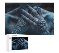 Jigsaw Puzzles for Adults 1000 PCS Blue Naked Tattoo Girl Puzzle for Adults Hands-on Game Wall Decoration Fun Activities at Home 1000 PCS