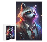 Jigsaw Puzzles for Adults 1000 PCS Boss Raccoon in Suit Jigsaws for Adults Toy Wall Decor Perfect Decoration Challenging To Complete 1000 PCS