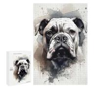 Jigsaw Puzzles for Adults 1000 PCS Bulldog Beauty Black Ink Adult Puzzles Brain Teaser Game Presents for Women Gifts for Friends And Family 1000 PCS