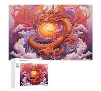 Jigsaw Puzzles for Adults 1000 PCS Chinese Dragon Rising Jigsaws for Adults Fun Games Perfect Decoration Challenging To Complete 1000 PCS