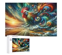 Jigsaw Puzzles for Adults 1000 PCS Colorful Rooster Sky Art Puzzle for Adults Relax Games Difficult Hard Gifts for Friends And Family 1000 PCS