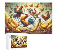 Jigsaw Puzzles for Adults 1000 PCS Colorful Roosters And Butterflies Jigsaw Relaxing Games Analysis And Logic Unique Birthday And Xmas Gifts 1000 PCS