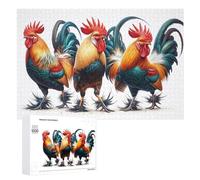 Jigsaw Puzzles for Adults 1000 PCS Colorful Roosters Art Print Jigsaw Relaxing Games Analysis And Logic Unique Birthday And Xmas Gifts 1000 PCS