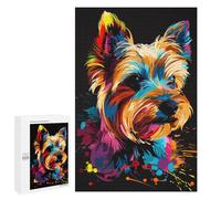 Jigsaw Puzzles for Adults 1000 PCS Colorful Yorkshire Terrier Art Print-1 Puzzle For Teenagerss But Fun And Humorous Wishlist with Santa Claus Unique Birthday And Xmas Gifts 1000 PCS