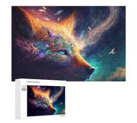 Jigsaw Puzzles for Adults 1000 PCS Cosmic Wolf Portrait Puzzle for Adults Relax Games Difficult Hard Gifts for Friends And Family 1000 PCS