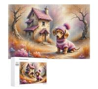 Jigsaw Puzzles for Adults 1000 PCS Cozy Dog Cottage Scene Puzzle for Adults Relax Games Difficult Hard Gifts for Friends And Family 1000 PCS