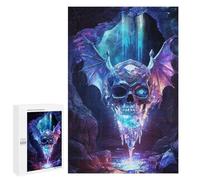Jigsaw Puzzles for Adults 1000 PCS Crystal Bat Skull Jigsaws for Adults Toy Wall Decor Perfect Decoration Challenging To Complete 1000 PCS