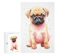Jigsaw Puzzles for Adults 1000 PCS Cute Baby Pug Dog Puppy Puzzle for Adults Hands-on Game Wall Decoration Fun Activities at Home 1000 PCS